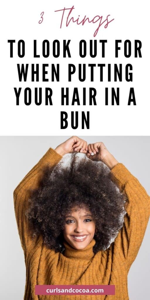 Natural hair in a bun